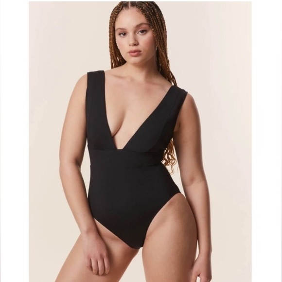 Andie Anthropologie NWT Mykonos Black Sexy One-piece Swimsuit XXXL Beach Coastal - Picture 16 of 16